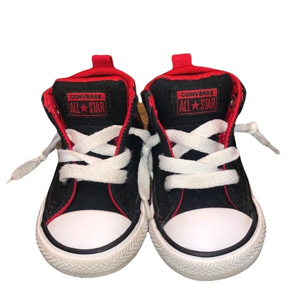 Converse All Star Black & Red Canvas Shoes